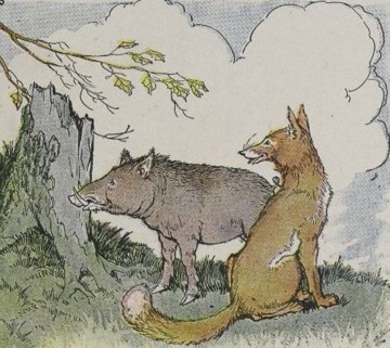 THE WILD BOAR AND THE FOX