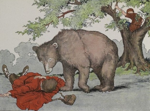 TWO TRAVELERS AND A BEAR