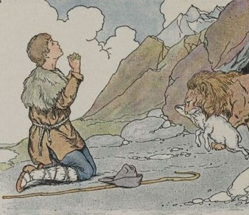 THE SHEPHERD AND THE LION