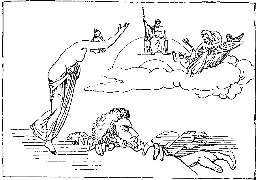 Illustration: THETIS CALLING BRIAREUS TO THE ASSISTANCE OF JUPITER.