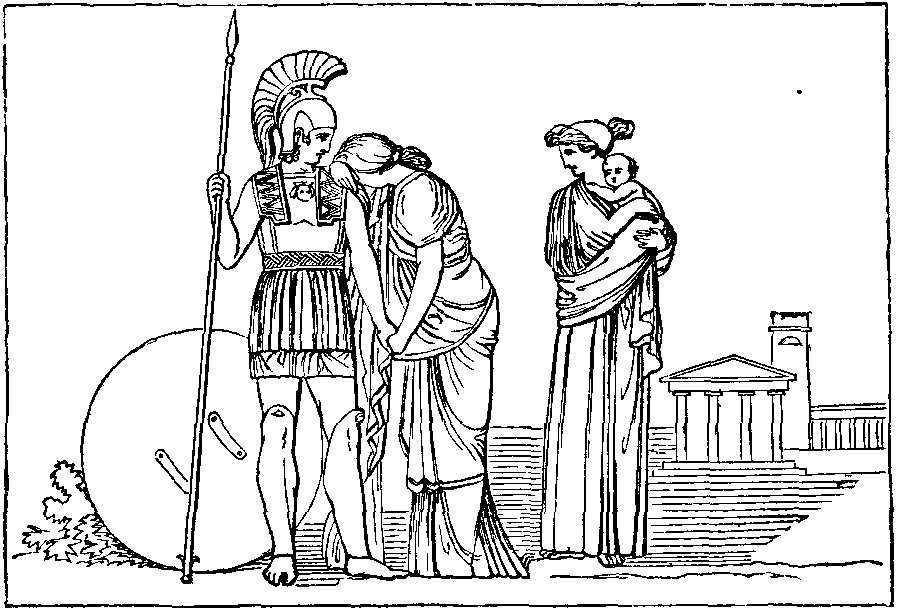 Illustration: THE MEETING OF HECTOR AND ANDROMACHE.
