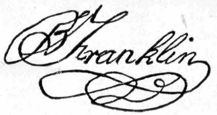 B. Franklin's signature
